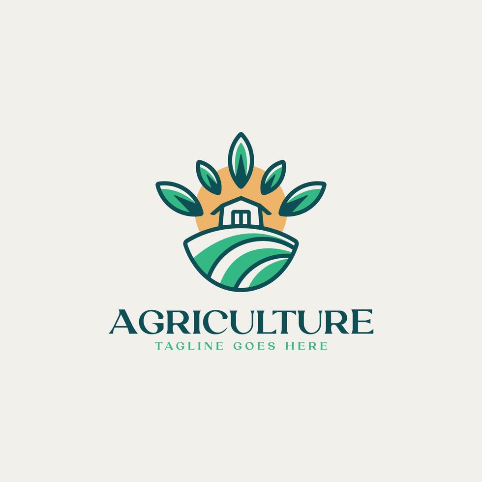 Landwirtschaft Bauernhof Scheune Logo Vorlage vektor
