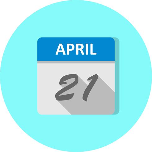 21 april Datum på en enkel dagskalender vektor