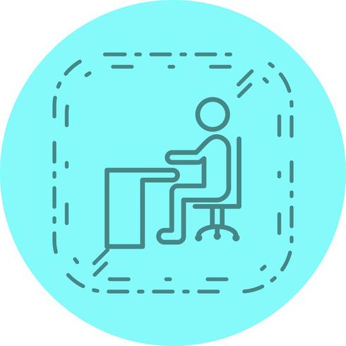 Sitter på Desk Icon Design vektor