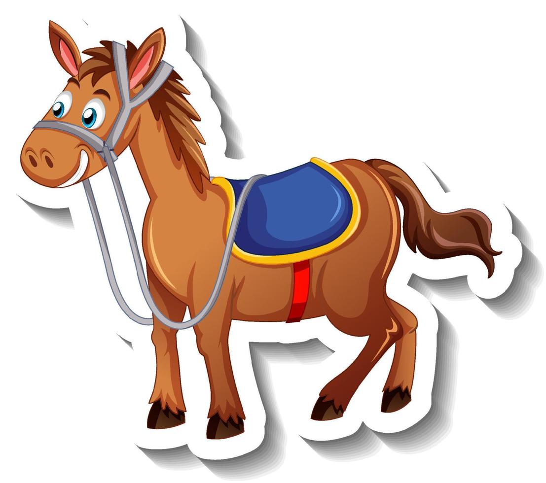Pferd mit Sattel-Cartoon-Figur vektor