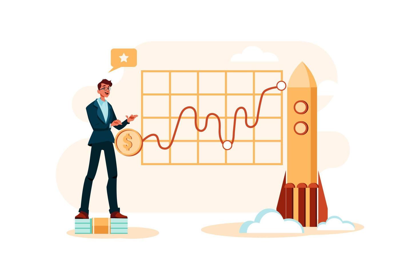 affärsfinansiering illustration koncept. platt illustration isolerad på vit bakgrund. vektor