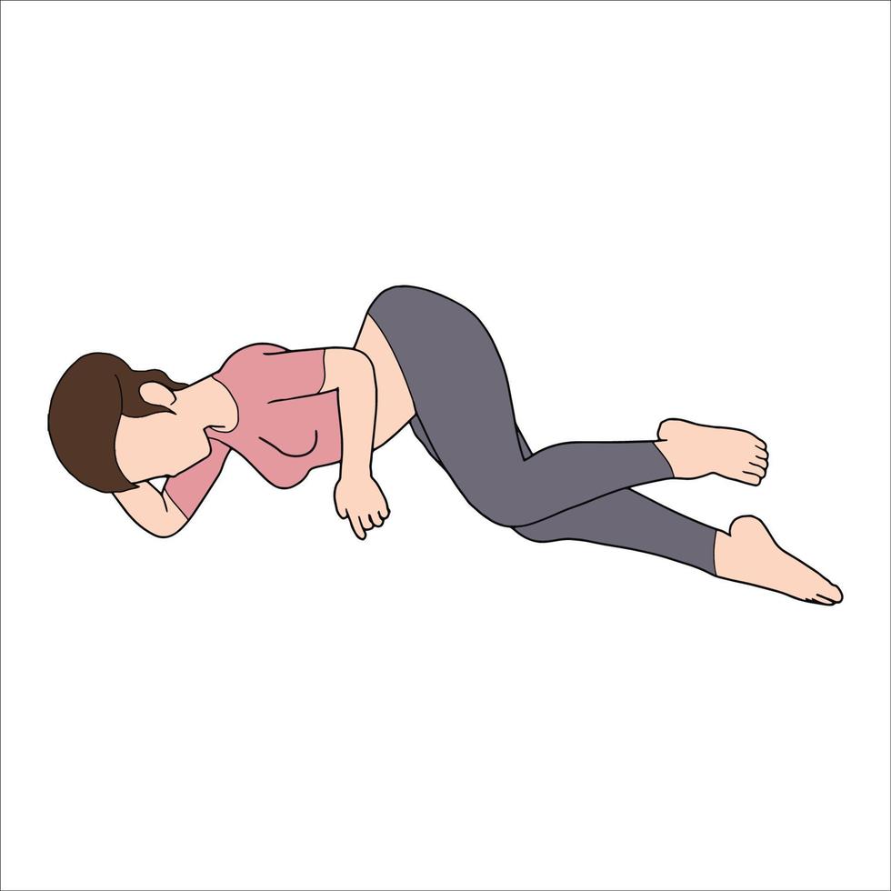 Dies ist die Bilderserie, die - Frauen, die auf dem Boden schlafen oder sich lehnen, enthält. diese Charakterzeichnungen sehen ähnlich aus, aber die Körperformen sind in allen Zeichnungen unterschiedlich. vektor