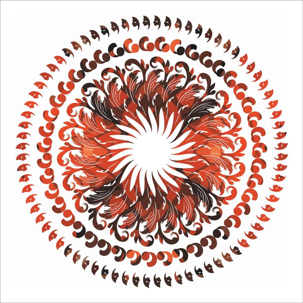 Mandala-Muster auf weißem Hintergrund erstellt. vektor