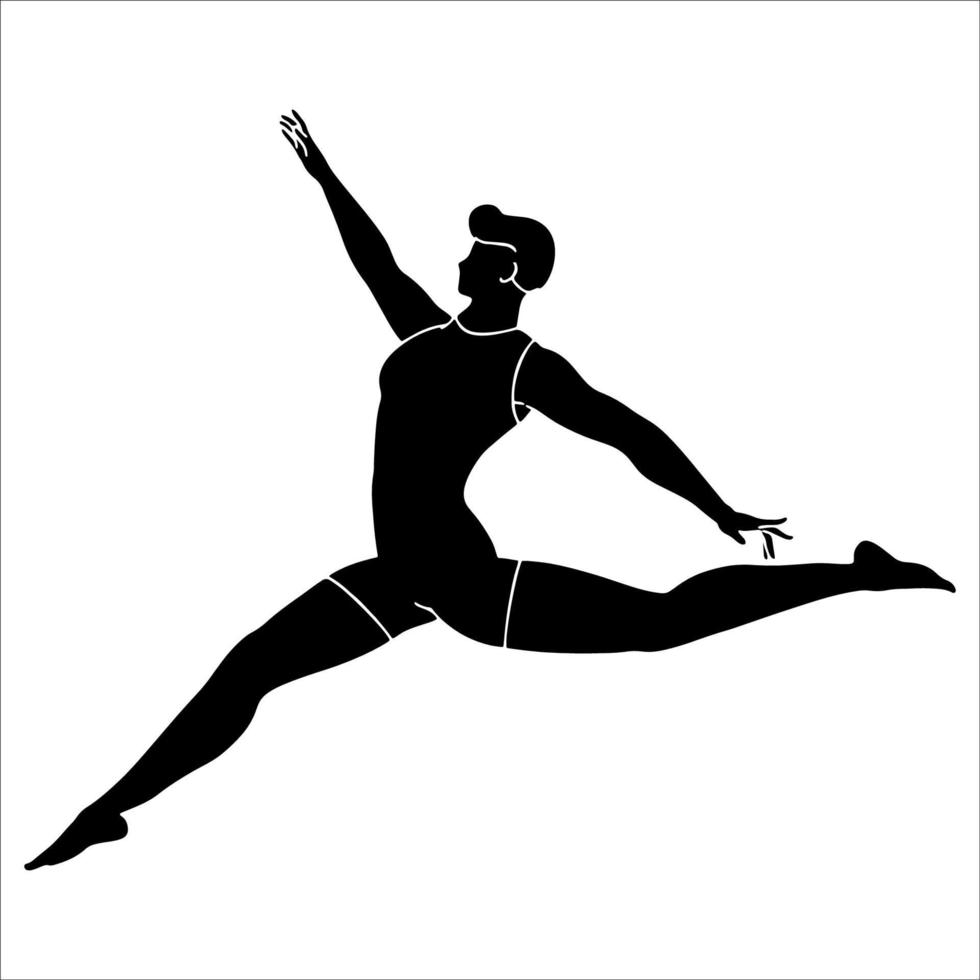 gymnastische Charakterillustration auf weißem Hintergrund dargestellt. vektor