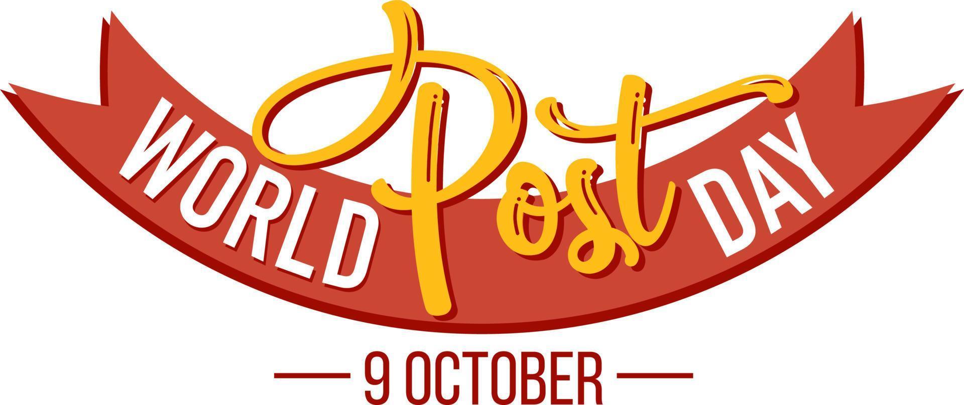 World Post Day logotyp banner vektor