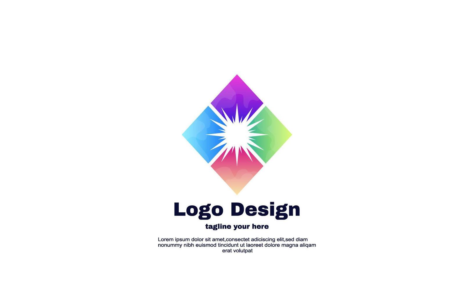 Vektor buntes Rechteck Kompass Logo Design Star