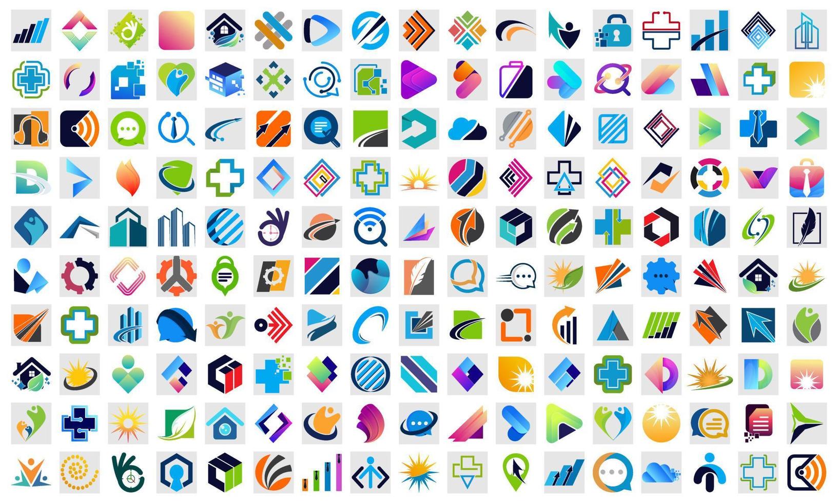 vektor logo design mega samling abstrakt geometriska företagsverksamhet
