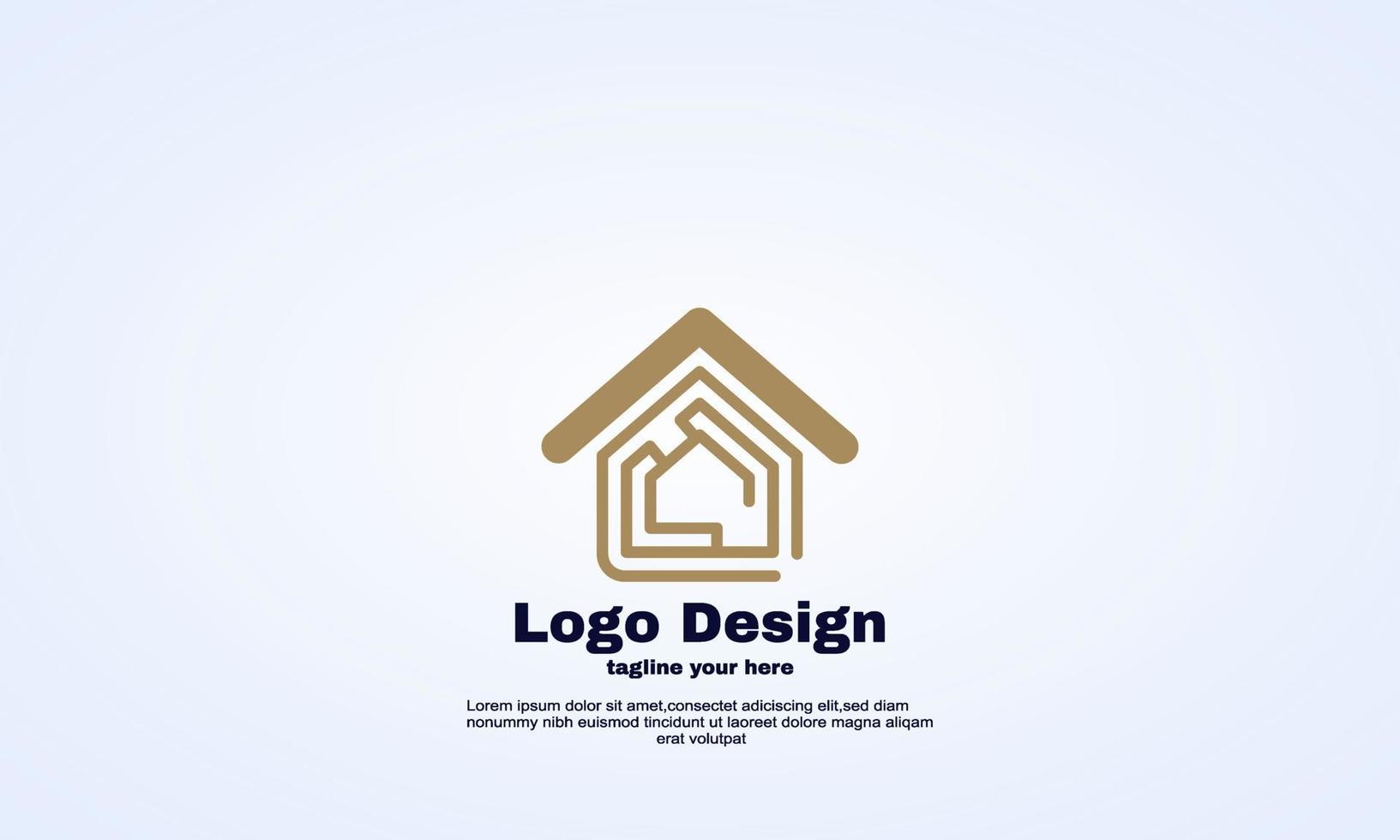 vektor hus logotyp brun symbol geometrisk linjär