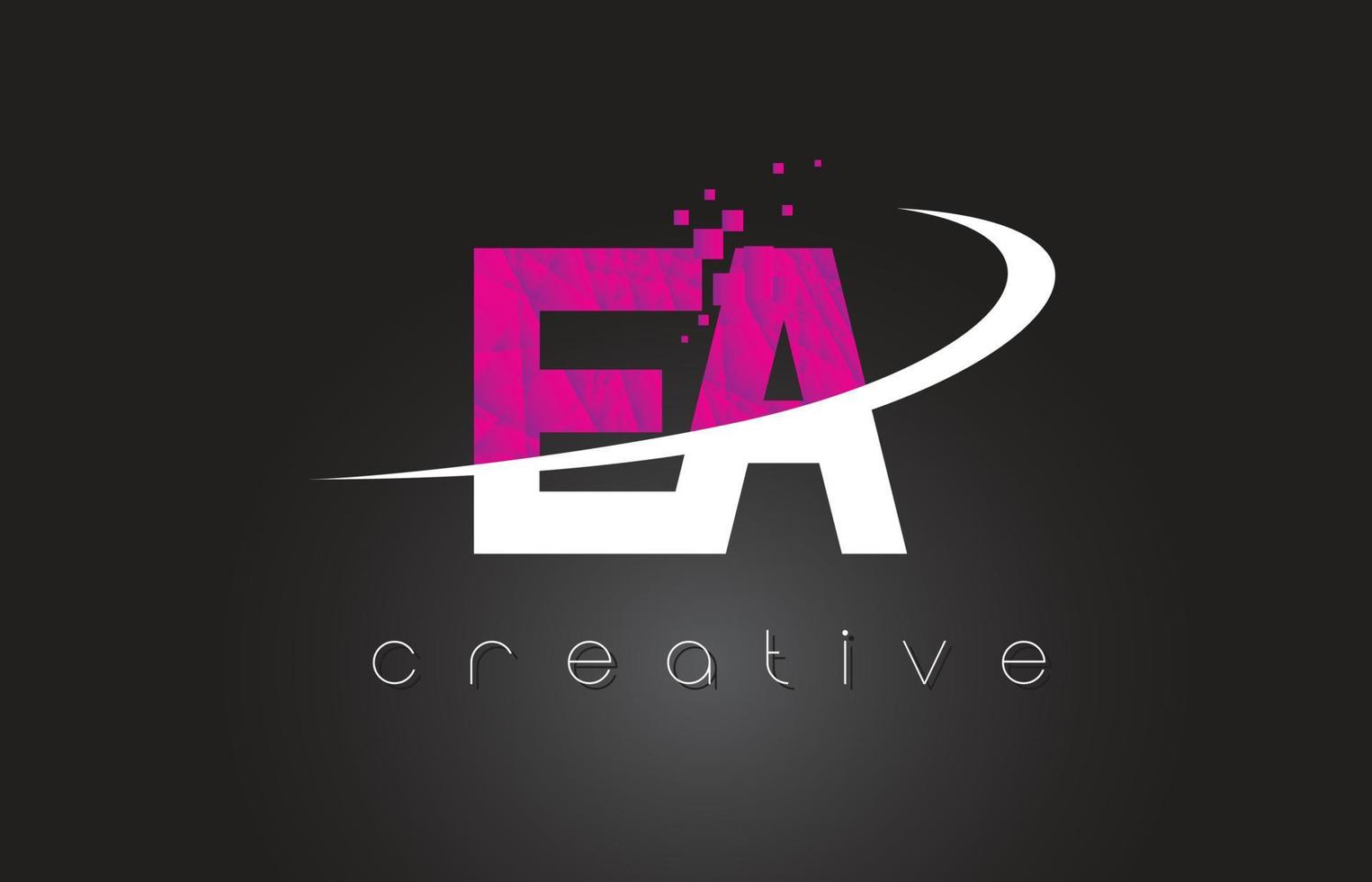 ea ea kreativ bokstäver design med vita rosa färger vektor