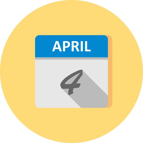 4. April Datum für einen Tagkalender vektor