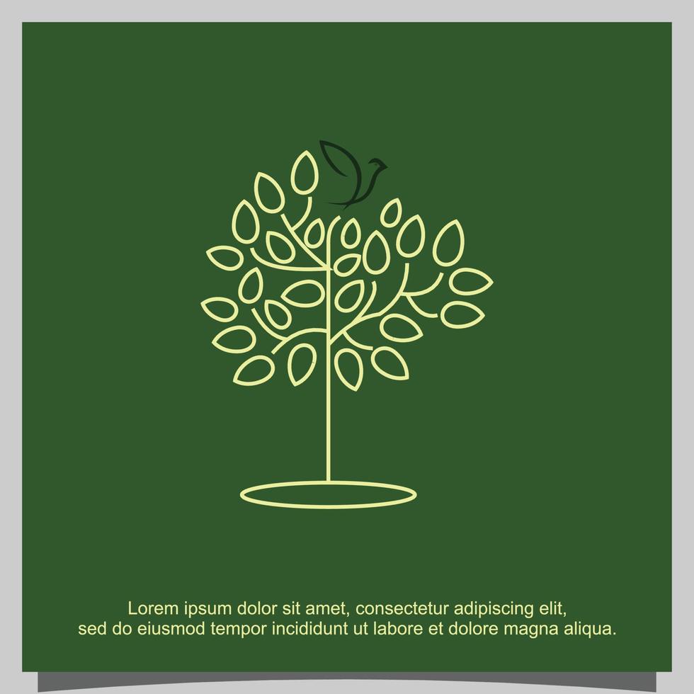 Baum- und Vogelvektor-Baum-Logo-Design vektor