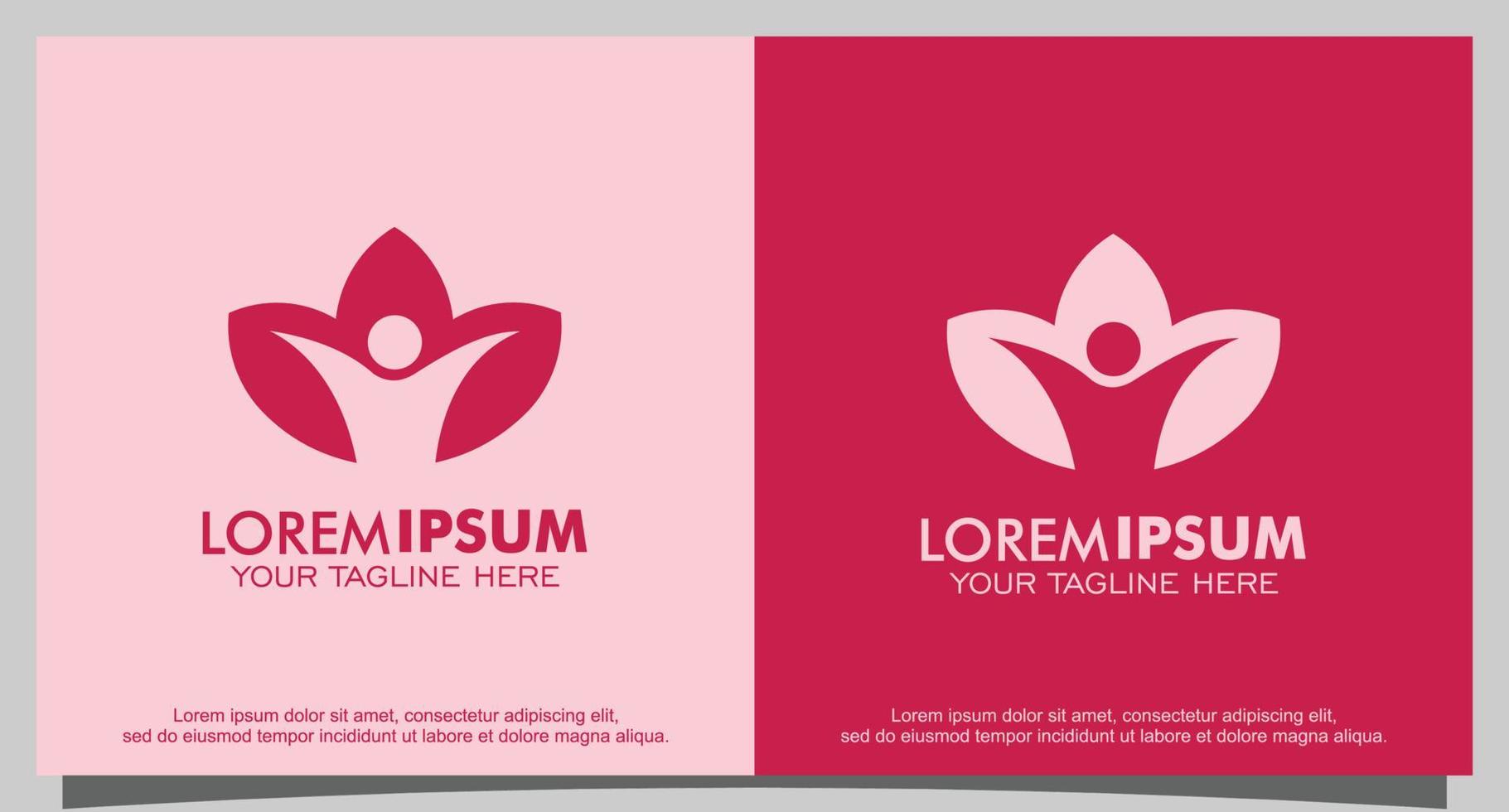 Lotusblumen- und Yoga-Logo-Design vektor