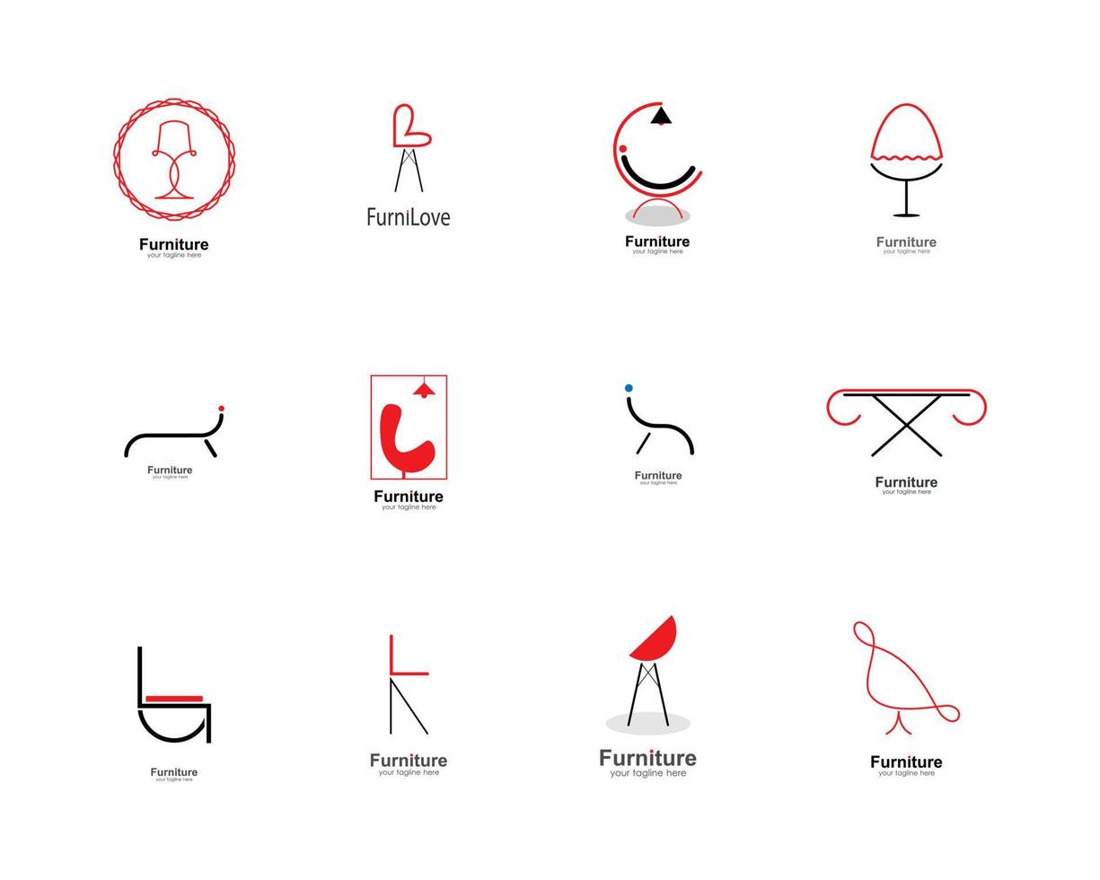 Möbel-Logo-Bundle für Unternehmen .einfache und moderne .Vector-Grafiken vektor