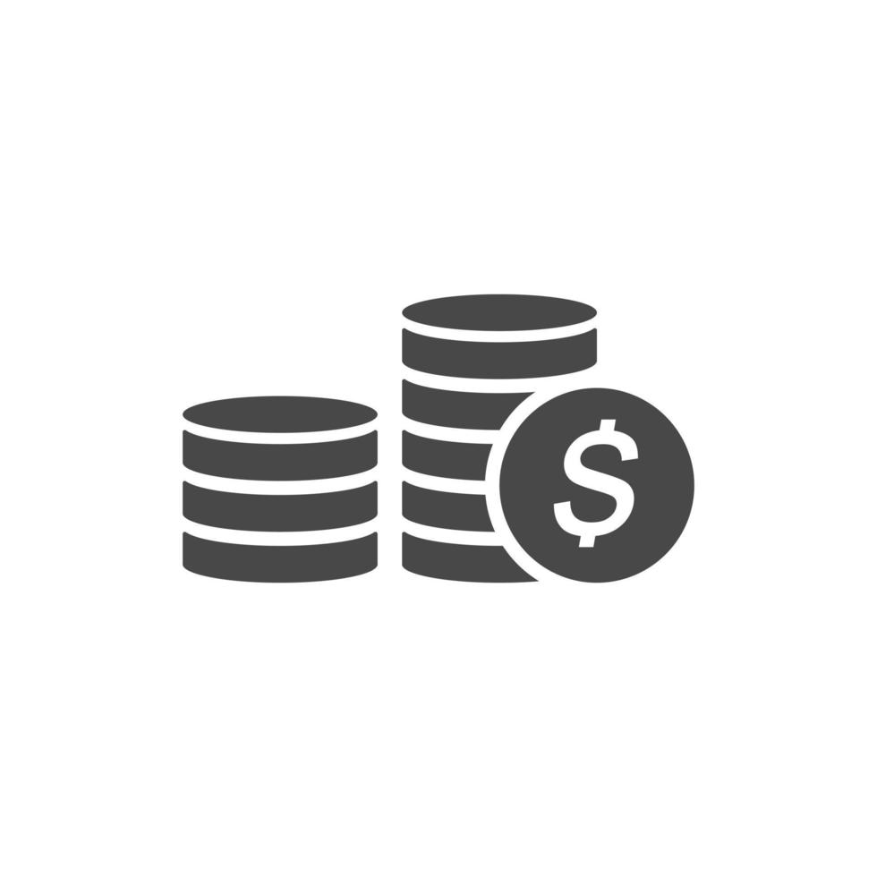 pengar. linje ikon vektor. betalningssystem. mynt och dollar cent tecken isolerad på vit bakgrund. platt designstil. affärsidé. vektor