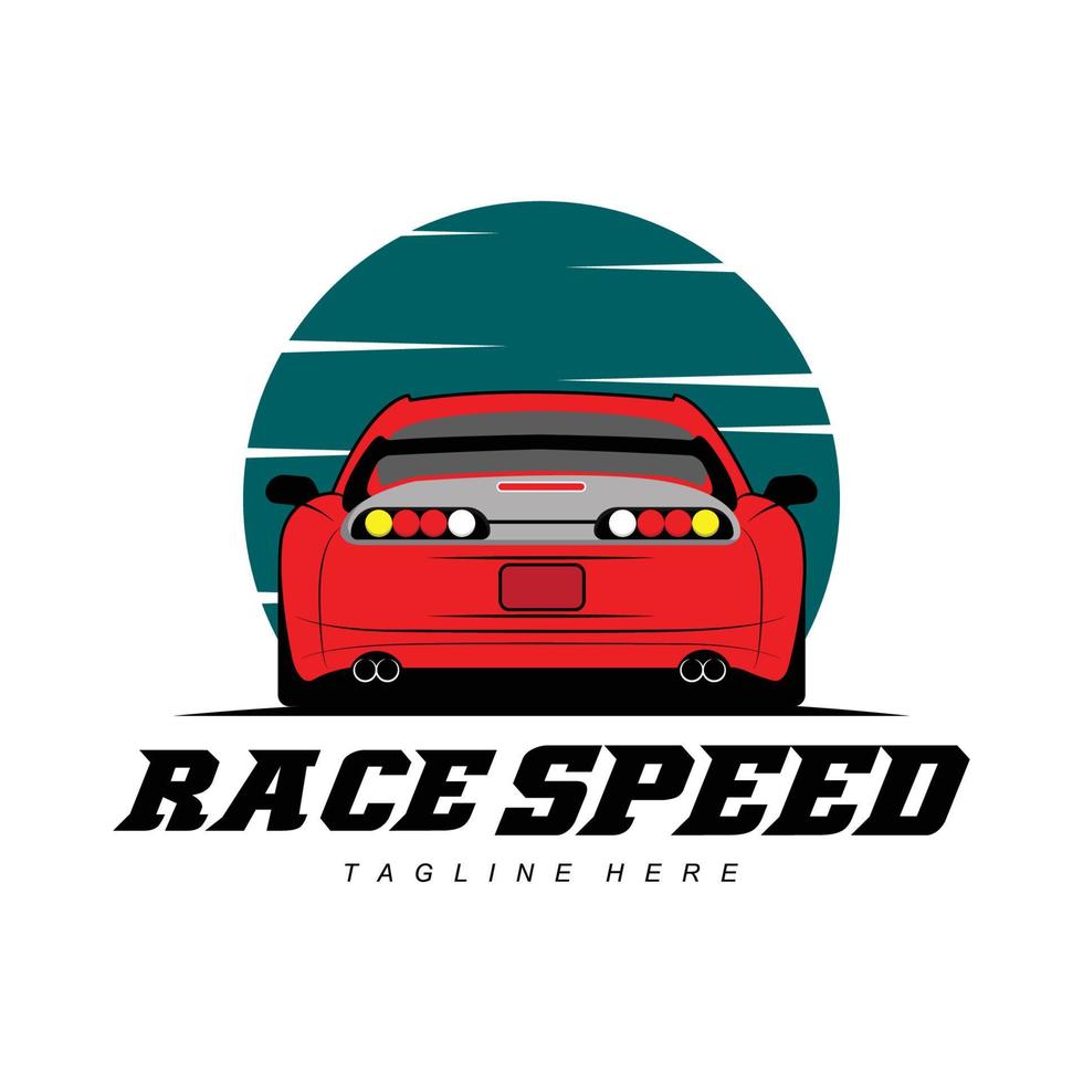 sportbil vektorillustration ikonen kan vara för logotyp t-shirt design, kläder, gruppgemenskap, affisch, modifiera bilshow, tokyo drift film, toyota supra vektor