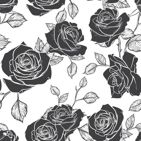 Rose Seamless Pattern, nahtloses Muster der Blume, nahtloses Vektormuster vektor