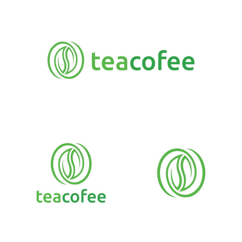 natur yin yang te kaffe logotyp design vektor