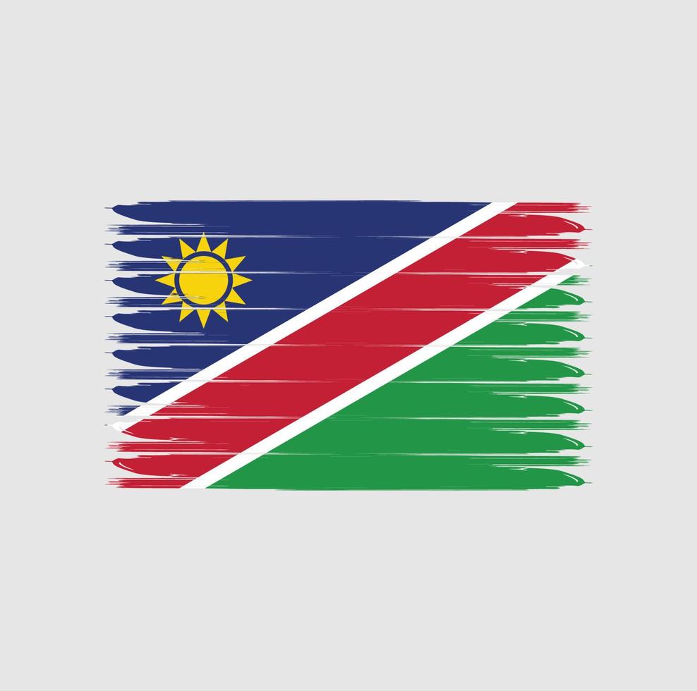 Namibias flagga med grunge stil vektor