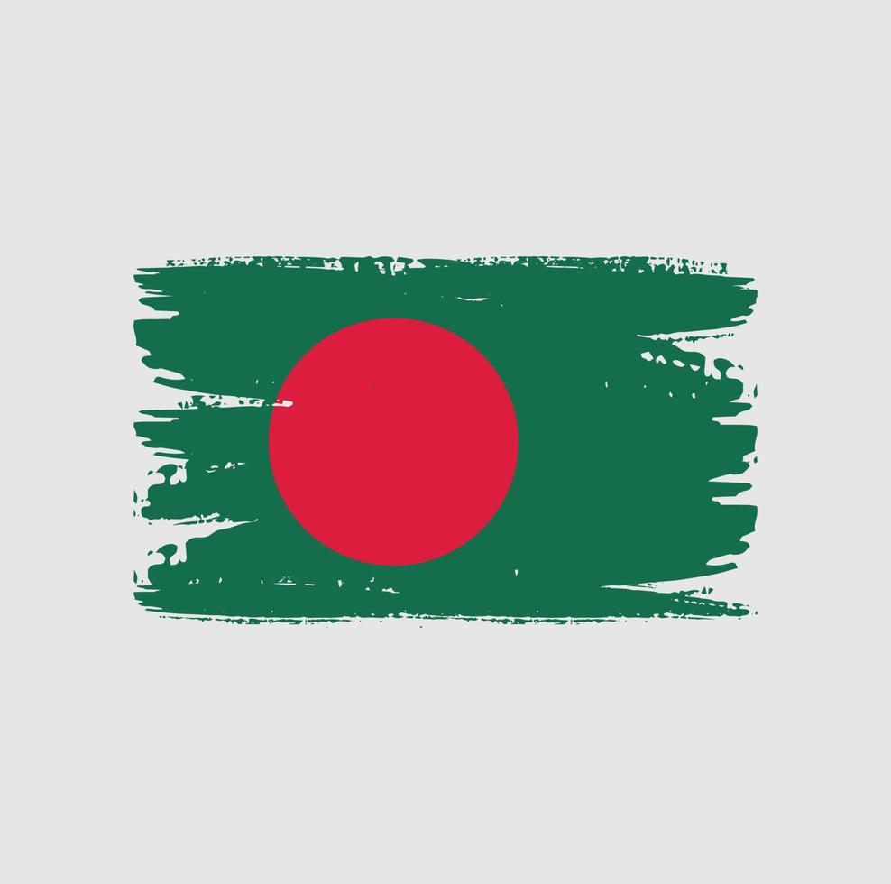 flagga Bangladesh med borste stil vektor