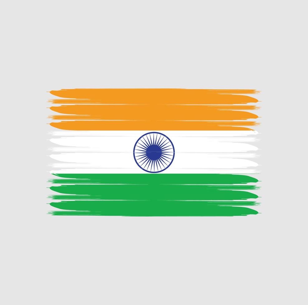 Indiens flagga med grunge stil vektor
