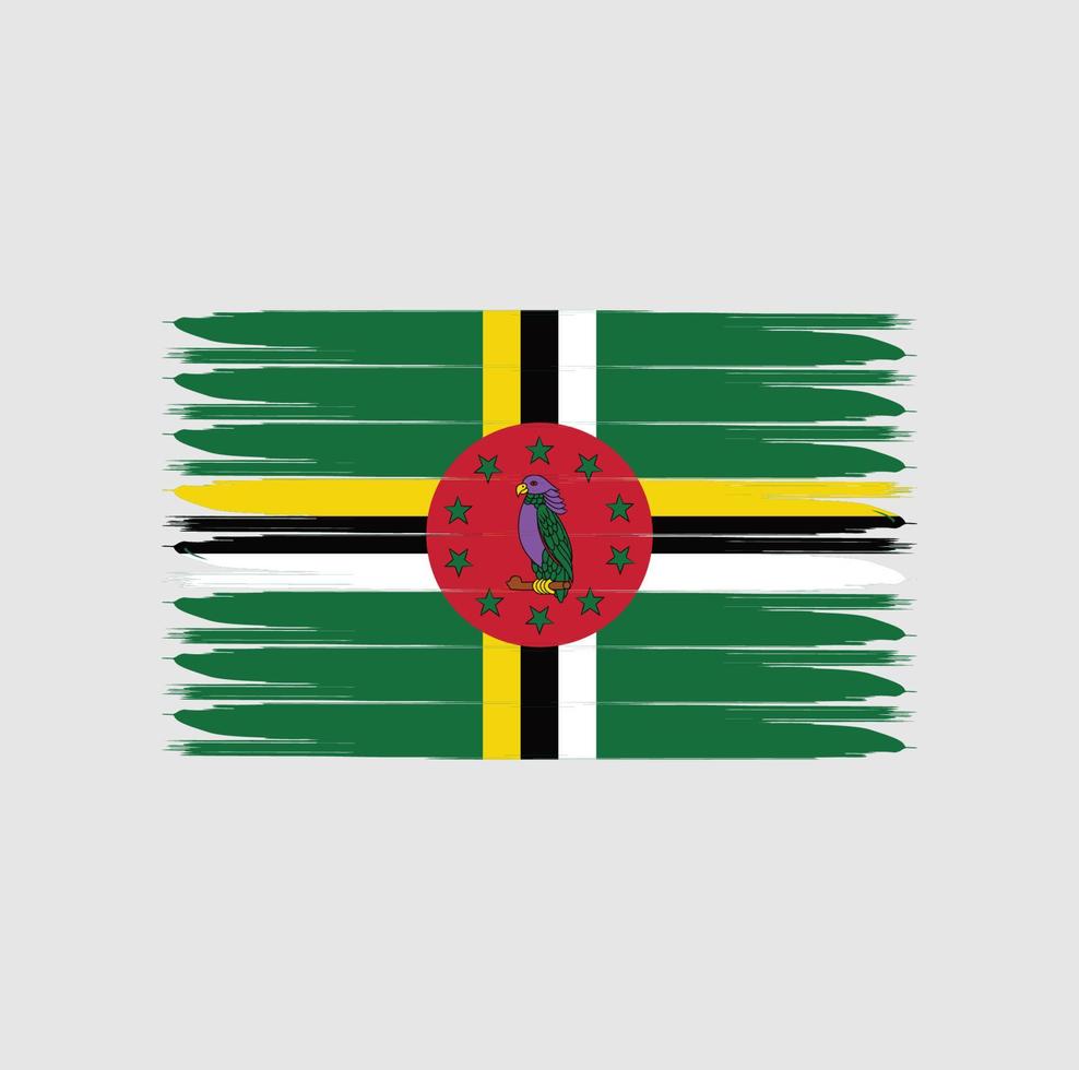 flagga dominica med grunge stil vektor