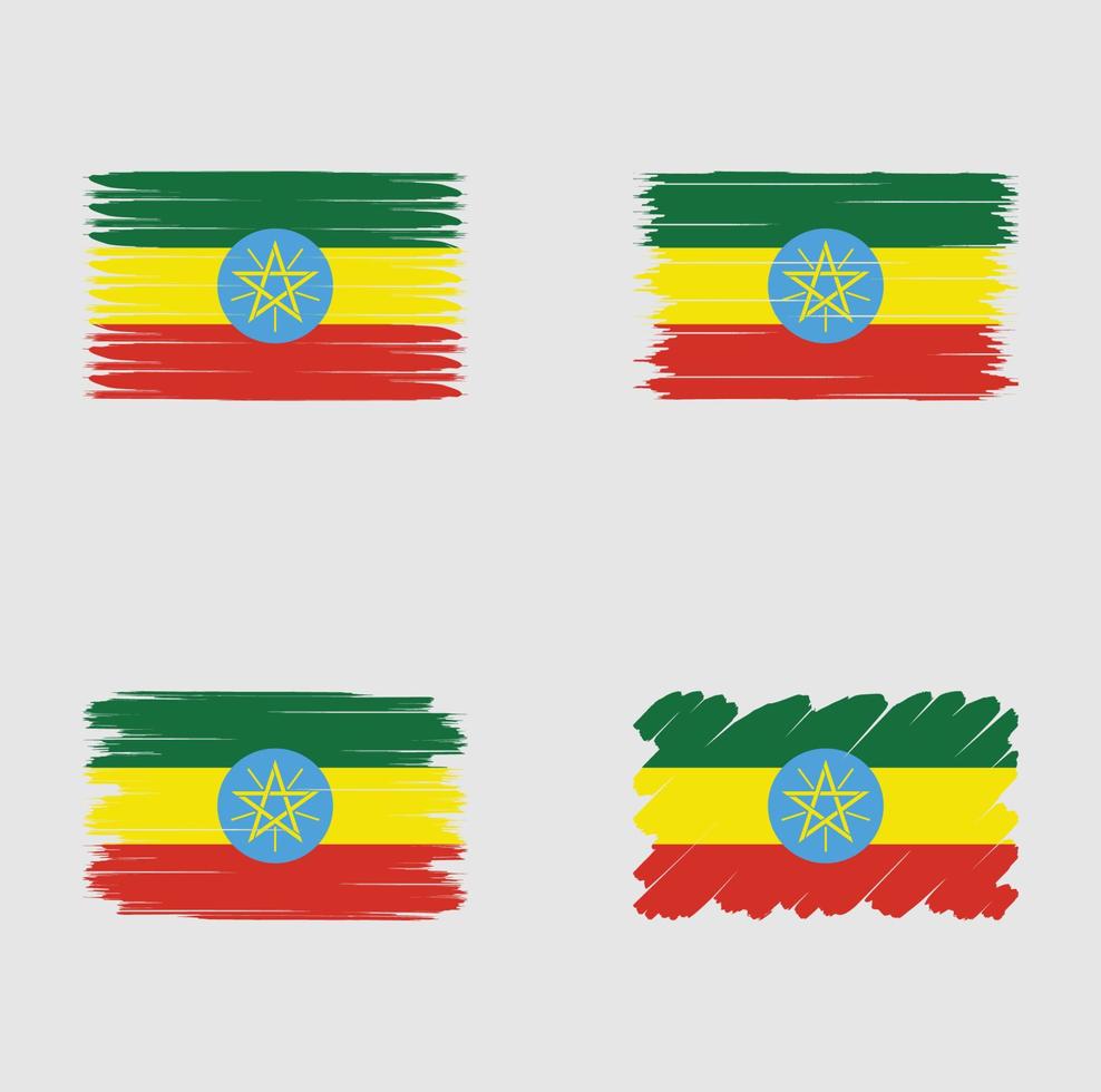 samling flagga Etiopien vektor