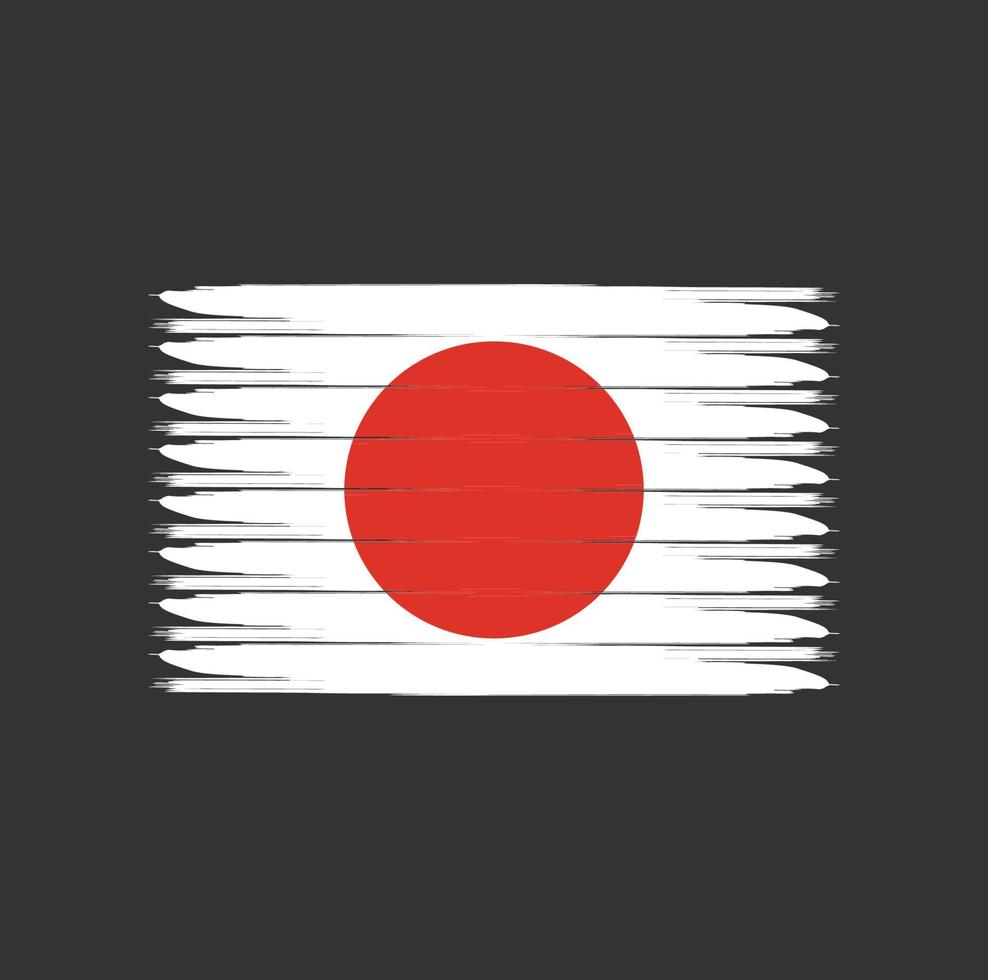 Japans flagga med grunge stil vektor