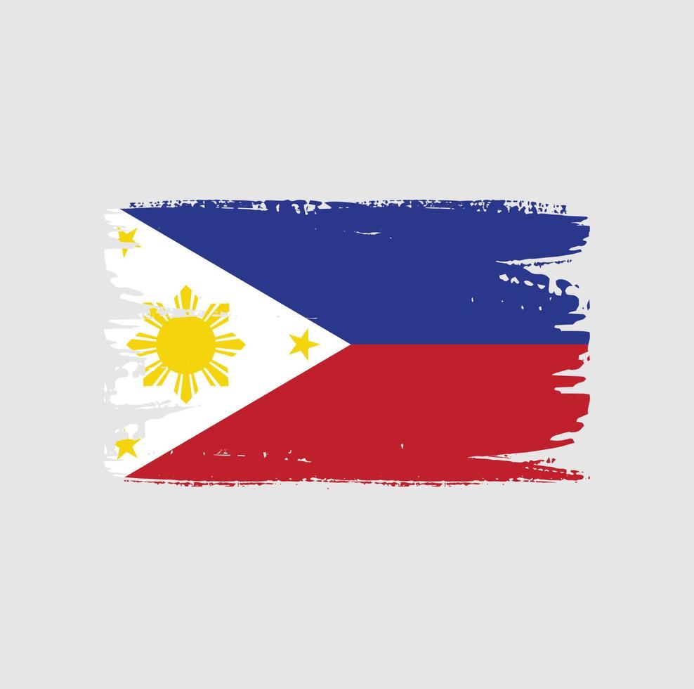 Filippinernas flagga med borste stil vektor