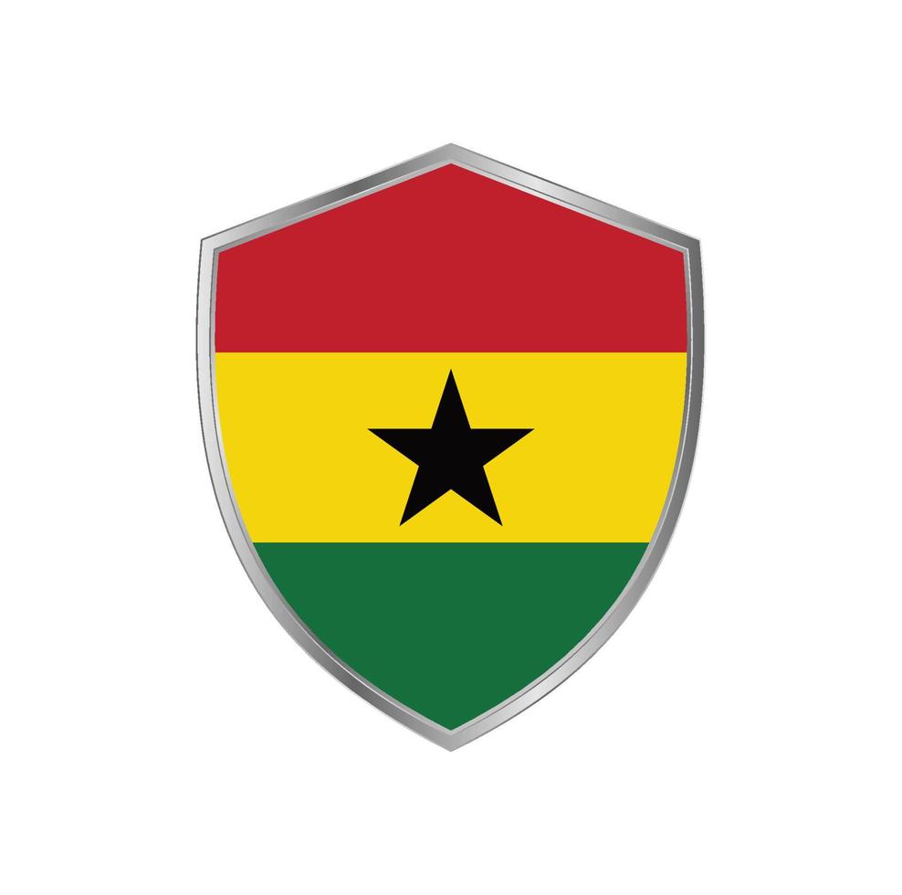 flagga av ghana med silver ram vektor