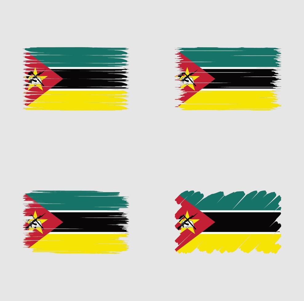 samling flagga Moçambique vektor