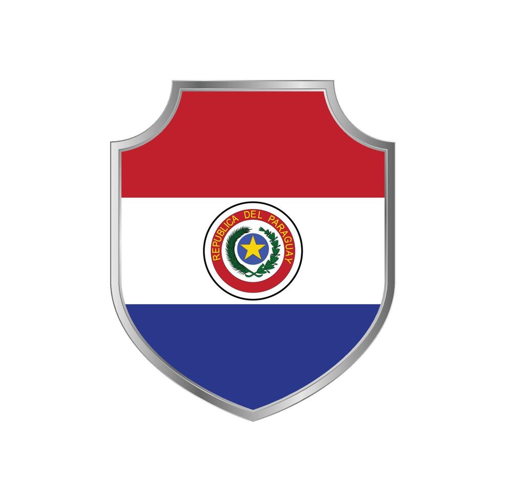 Flagge von Paraguay mit Metallschildrahmen vektor
