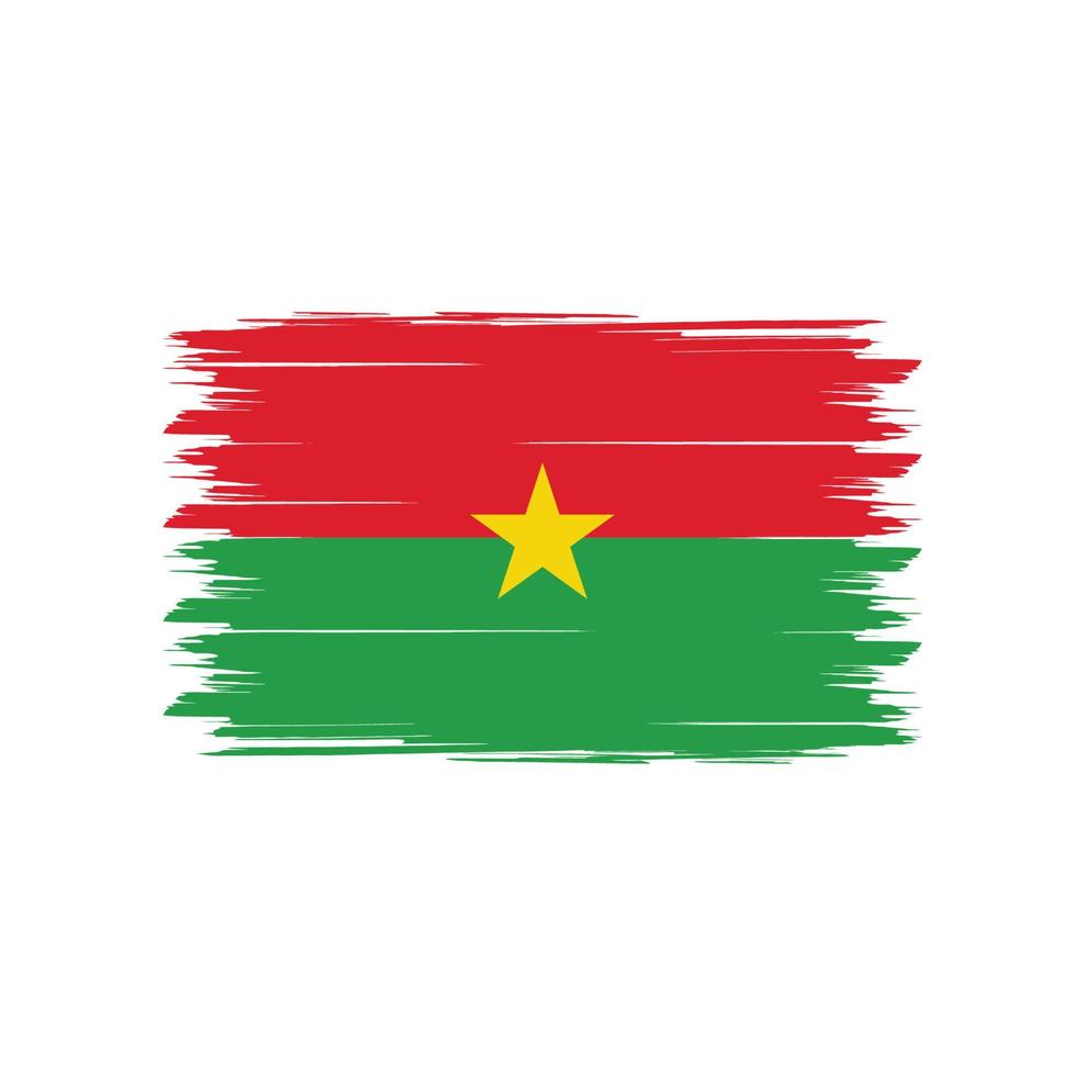 burkina faso flagga vektor med akvarell borste stil