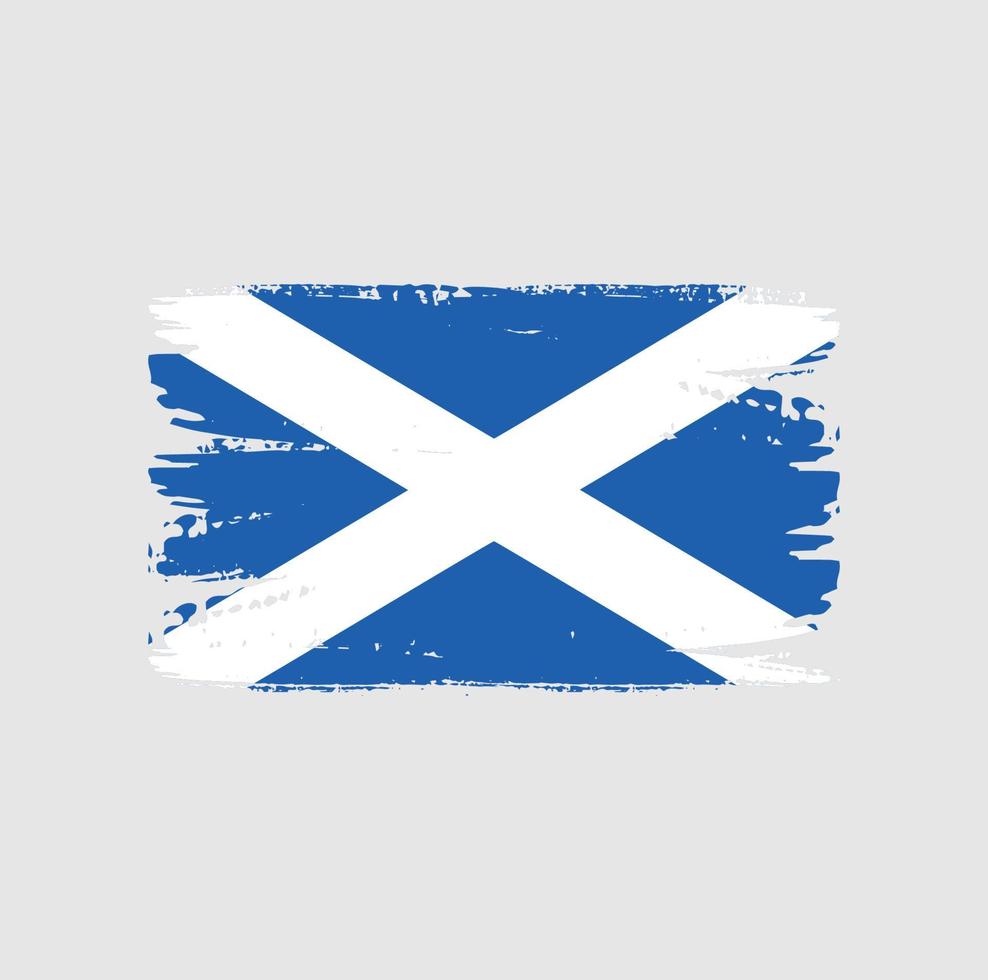 Skottlands flagga med borste stil vektor