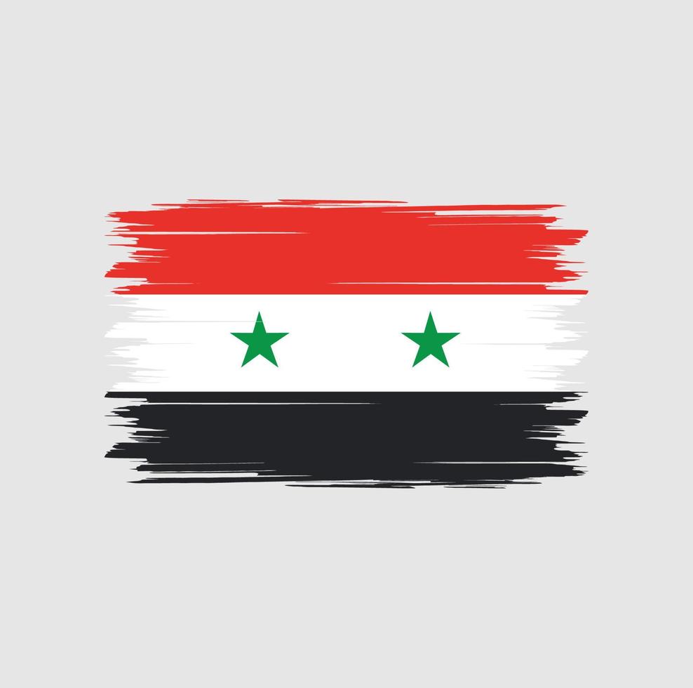 Syrien-Flaggenvektor mit Aquarellpinselart vektor