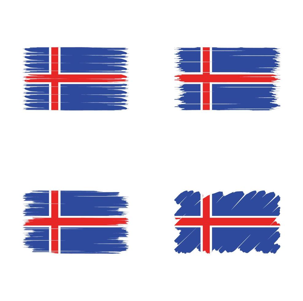 samling islands flagga vektor