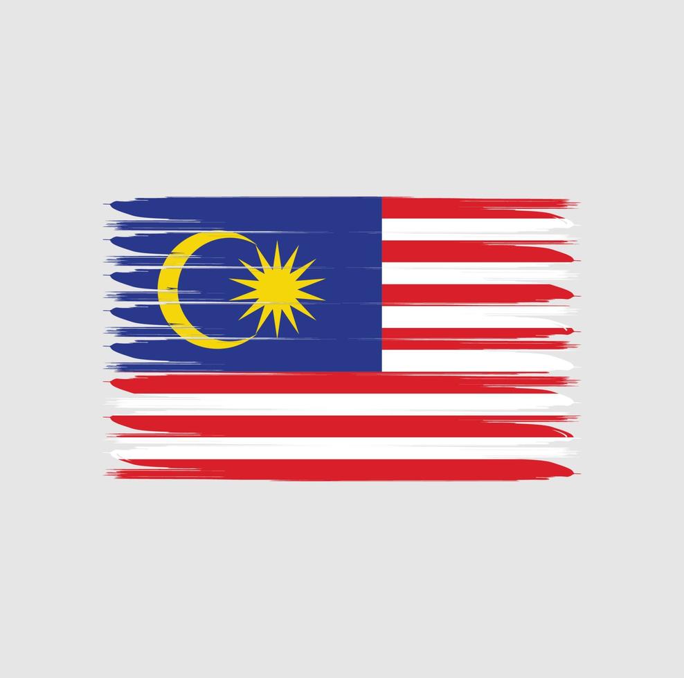 Malaysias flagga med grunge stil vektor