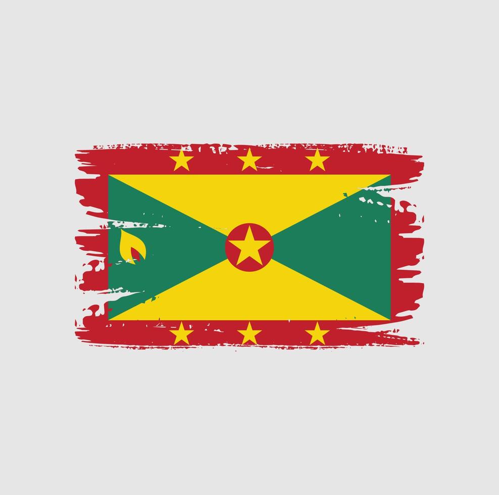 grenada flagga med borste stil vektor