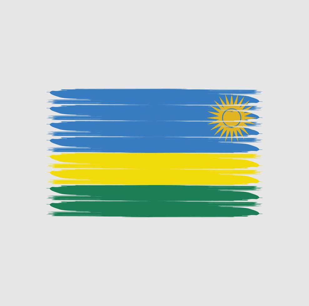 rwandas flagga med grunge stil vektor