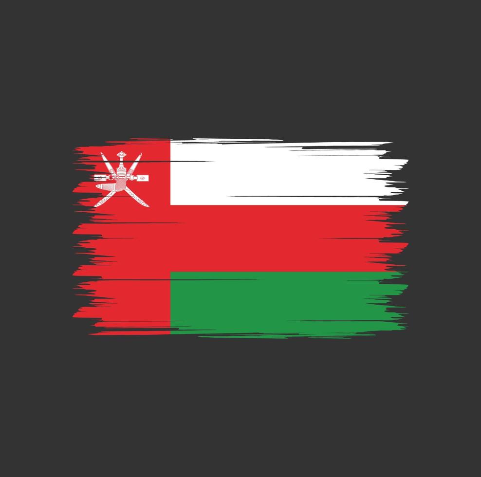 Oman flagga med akvarell borste stil design vektor gratis vektor