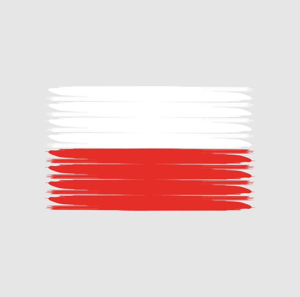 Polens flagga med grunge stil vektor