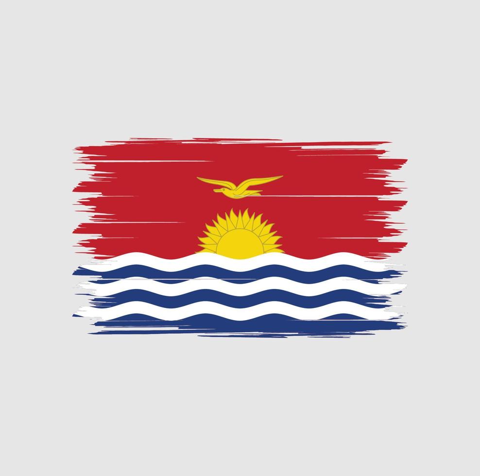 Kiribati-Flaggenvektor mit Aquarellpinselart vektor