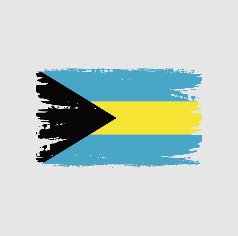 Flagge der Bahamas mit Pinselstil vektor