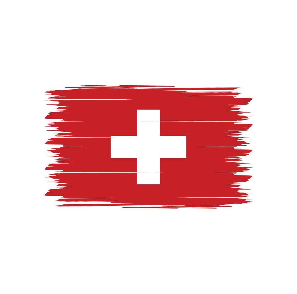 schweiz flagga vektor med akvarell borste stil