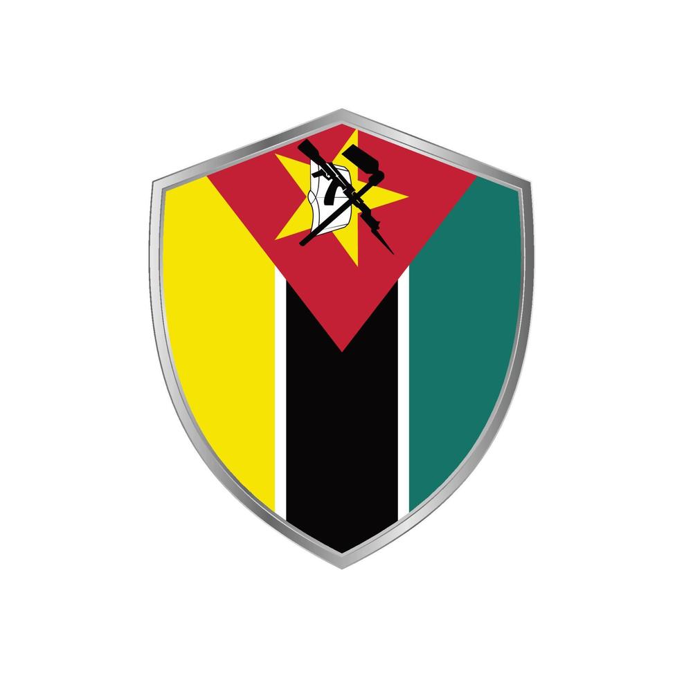 Moçambiques flagga med silverram vektor