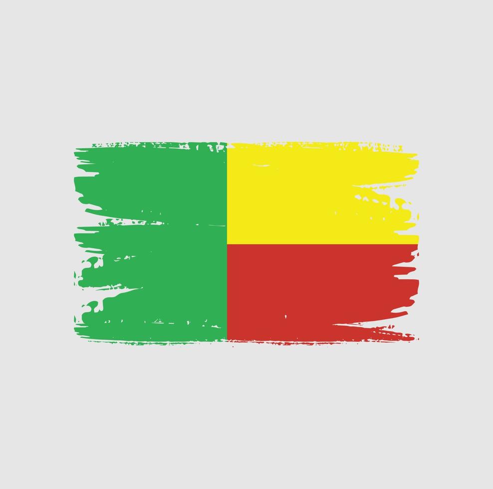 Flagge von Benin mit Pinselstil vektor