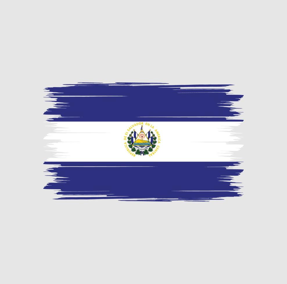 el Salvador flagga vektor med akvarell borste stil