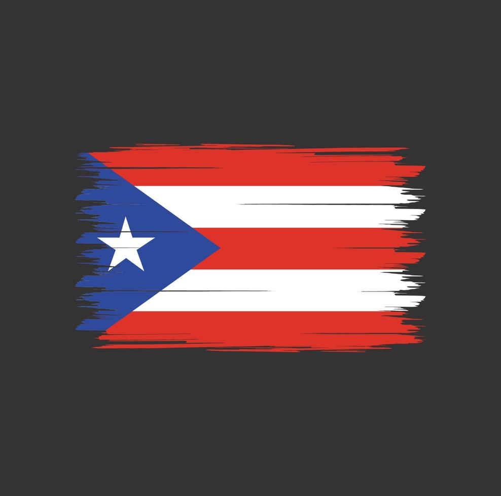 Puerto Rico Flaggenvektor mit Aquarellpinselart vektor