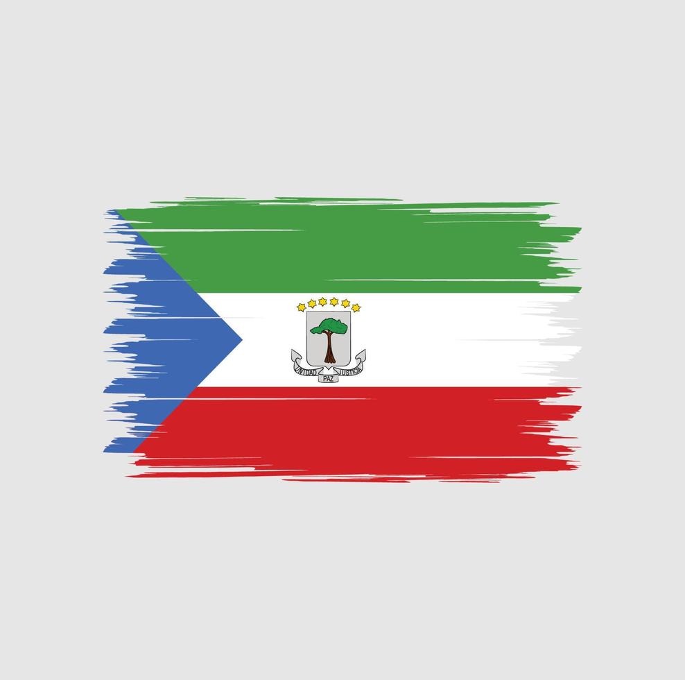 Äquatorialguinea Flaggenvektor mit Aquarellpinselart vektor