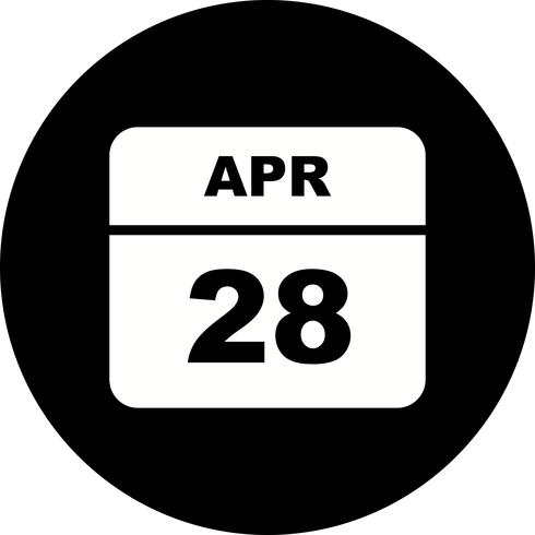 28 april Datum på en enkel dagskalender vektor