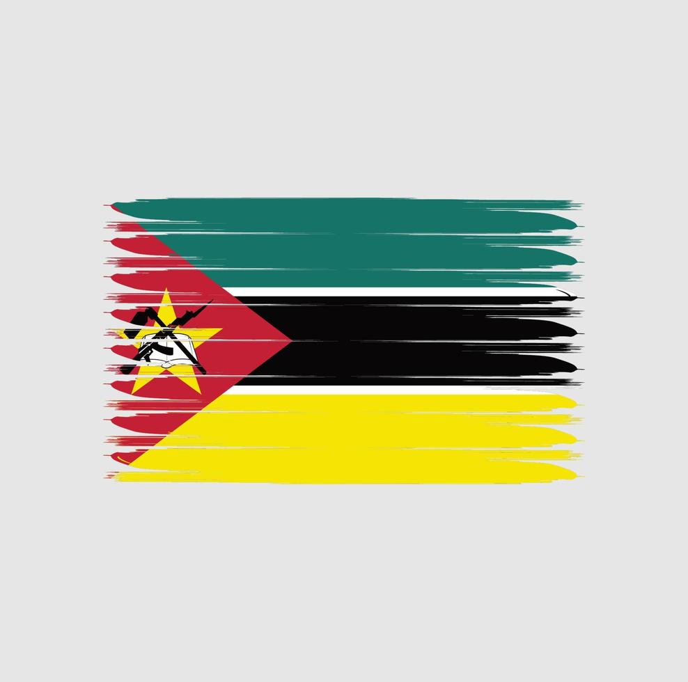 Moçambiques flagga med grunge stil vektor